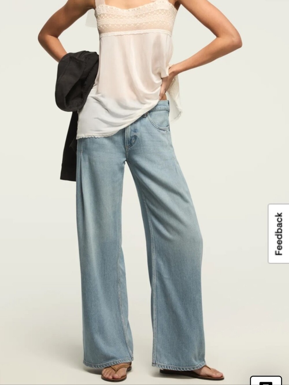 NWT Lucky Brand Tencel Lyocell Pleated Liquid Denim Luxe Palazzo Jeans Wide Leg
